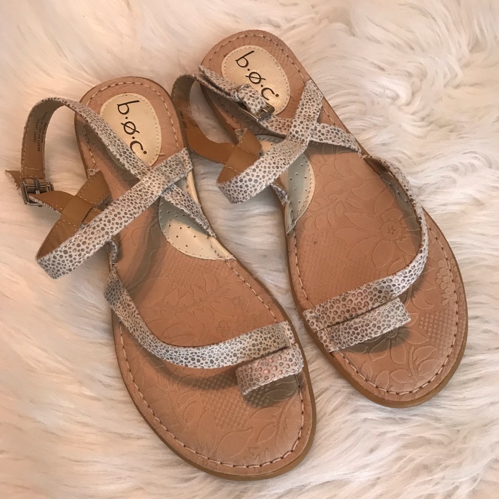 Boc Sandals Open toe w/ Toe loop and ankle strap Women’s size 9M Speckled